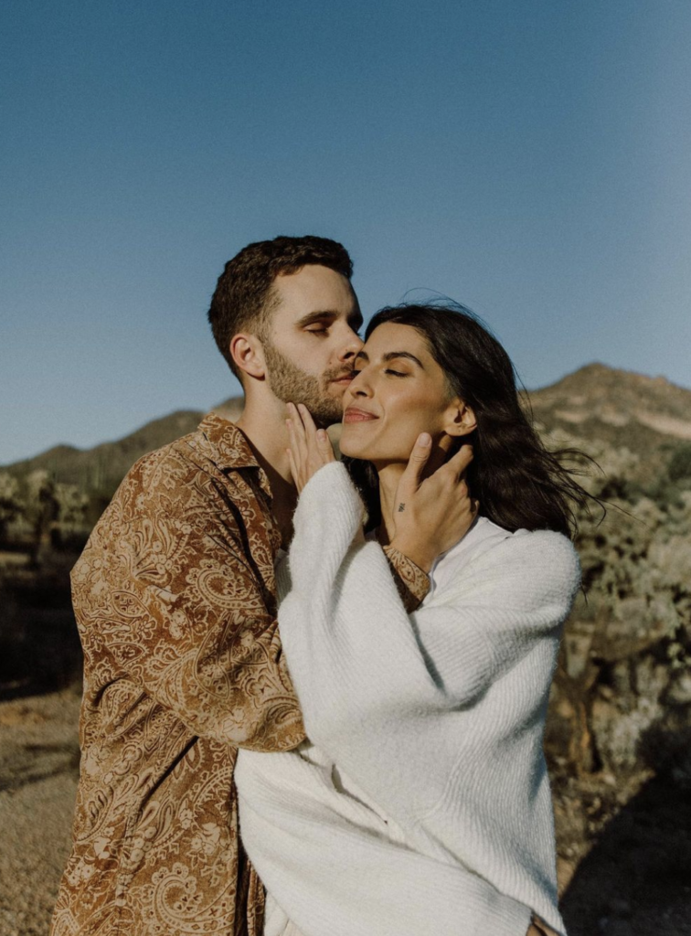 Casual Couple Engagement Photos in the Arizona desert 